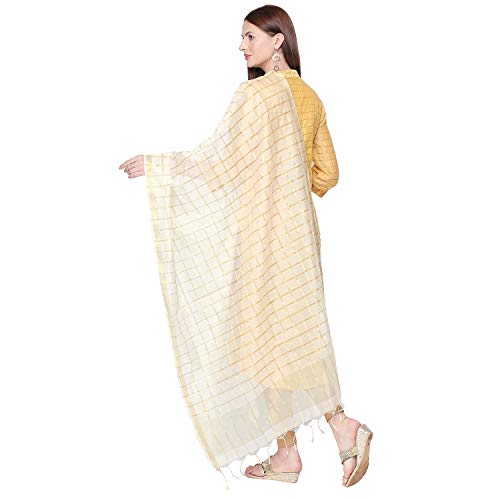 Woman's Checkered Blended Silk Dupatta.3