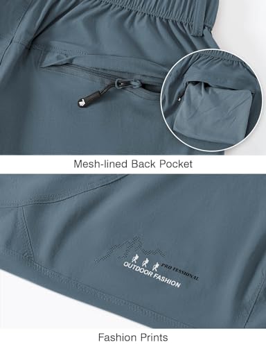 Rdruko Wanderhose Damen Outdoorhose Leichte Schnelltrocknend Trekkinghose UV-Schutz UPF 50+ Funktionshose Atmungsaktiv Hosen Sommer-Graublau M
