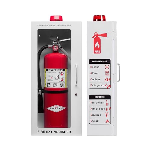 Fire Extinguisher Cabinet with Alarm & Lock