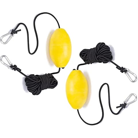 MOPHOEXII 2-Pack Drift Anchor Tow Throw Leash Line with EVA Buoy Float & Clip for Grip Kayak Canoe Accessories,Floating Anchor Marker Buoy Cover