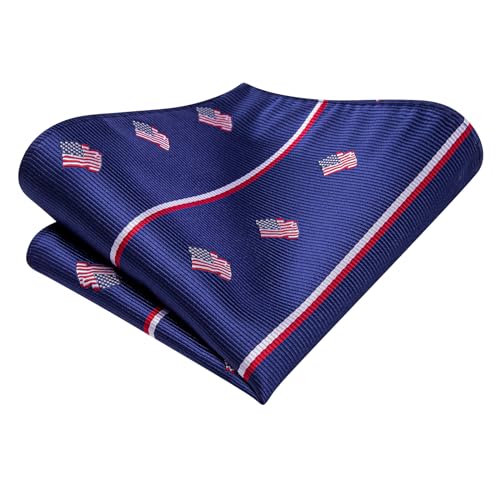 Image of Dubulle Mens Tie Set Solid Paisley Silk Striped Necktie for Men with Cufflinks Tie and Pocket Square