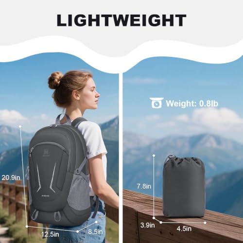Image of MIYCOO Backpack - Ultra Lightweight Packable Backpack for Travel Camping, Hiking Back Pack Waterproof Foldable Daypack for Men Women Grey
