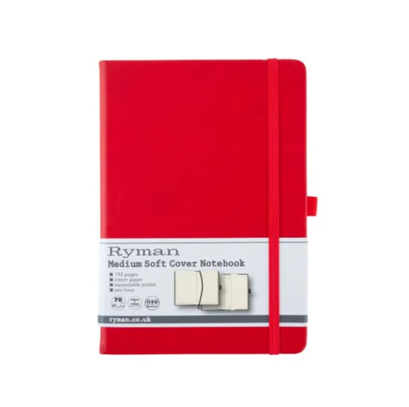 Ryman A5 Soft Cover Lined Notebook (Red)