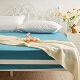 AYASW Fitted Sheet Only Queen Size Deep Pocket 16 Inches Bed Bottom Sheet 1 Piece Soft and Cozy 1800 Brushed Microfiber Wrinkle Fade Resistant Easy Care Teal Stable Holiday Décor