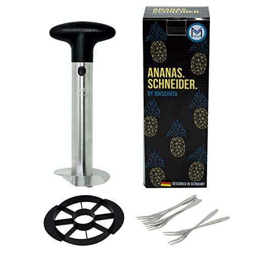 Ananasschneider Edelstahl, Verbessert, Verstärkt, Dickere, Scharfe Klinge Leicht zu Reinigen, Rutschfester Griff Ananasschneider & Aufschnittwerkzeug Ananas Schneider für Obstringe zu und in der Küche Cover