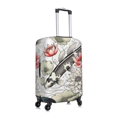 Travel Luggage Cover Anti-Scratch Suitcase Cover Protector Elastic Thicken Luggage Protector Washable Baggage Covers Fish Japanese Carp Suitcase Sleeve Fit 18-32 Inch Luggage Medium3