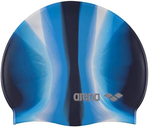 arena Pop Art Unisex Silicone Swim Cap for Adults, Training and Racing, 100% Silicone, Wrinkle-Free, Pop Blue/Navy