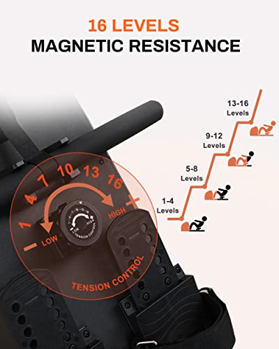 Echanfit Magnetic Wood Rowing Machine For Home Use With 16 Levels Adjustable Resistance, Foldable Rower With Lcd Monitor, Tablet Holder And 350 Lb Weight Capacity, No Assembly Required #TOP2