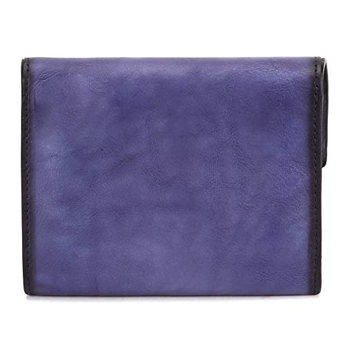 IVTG Genuine Leather Trifold Wallets for Women Vintage Handmade Small Purse Money Clip Card Case (Purple)2