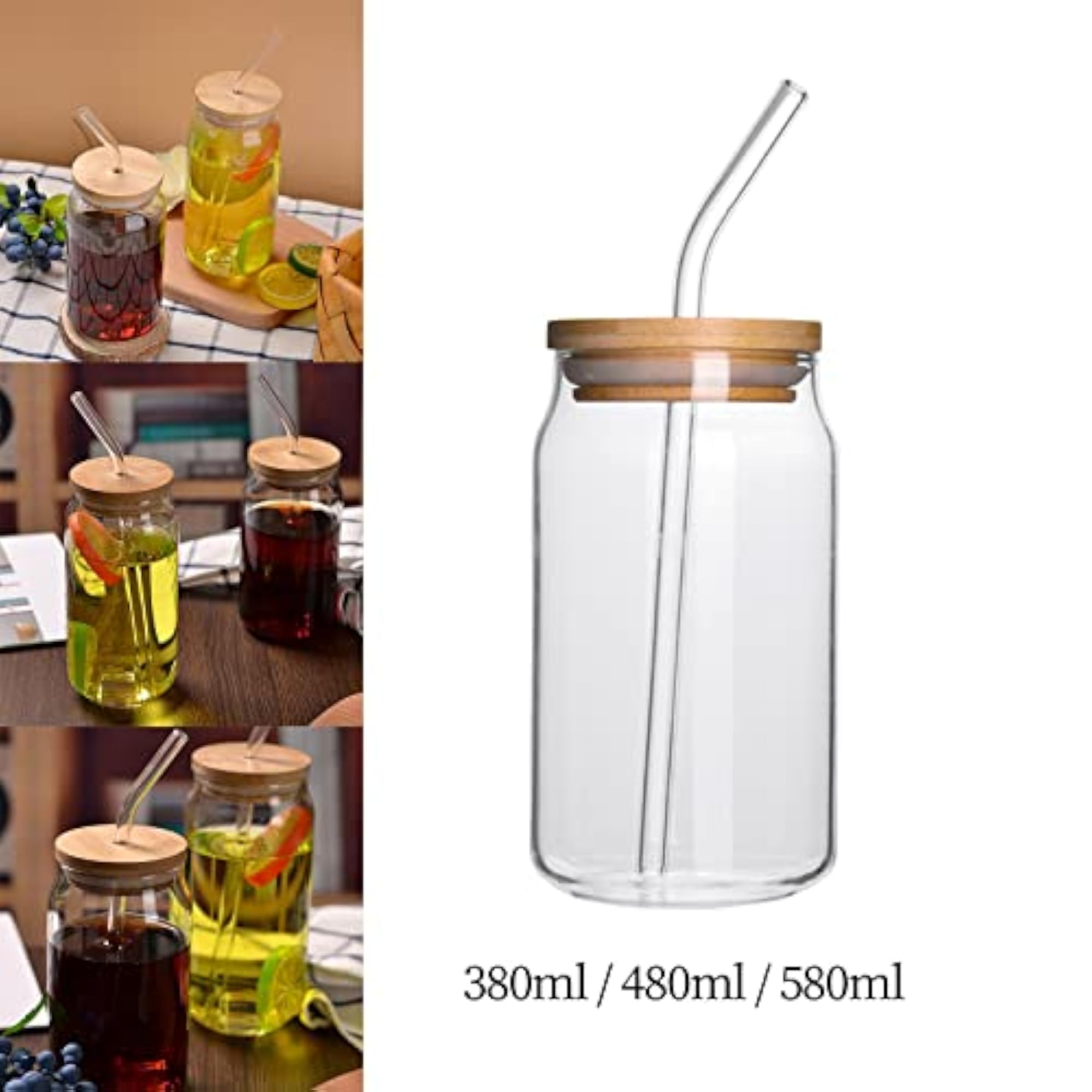 6x Household Transparent Bubble Tea Cup, Reusable Clear