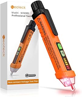 Neoteck Non-Contact AC Voltage Tester Pen, AC 12-1000V, LED Flashlight, Buzzer Alarm for Live/Null Wire Judgment