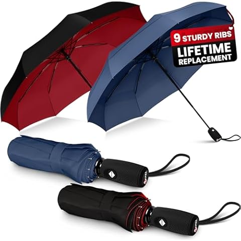 Repel Umbrella The Original Portable Travel Umbrella - Umbrellas for Rain Windproof, Strong Compact Umbrella for Wind and Rain - Perfect For On-the-Go, Car Umbrella, Backpack Umbrella Cover
