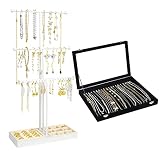 Jenseits Necklace Organizer Box&Jewelry Stand Necklace Holder