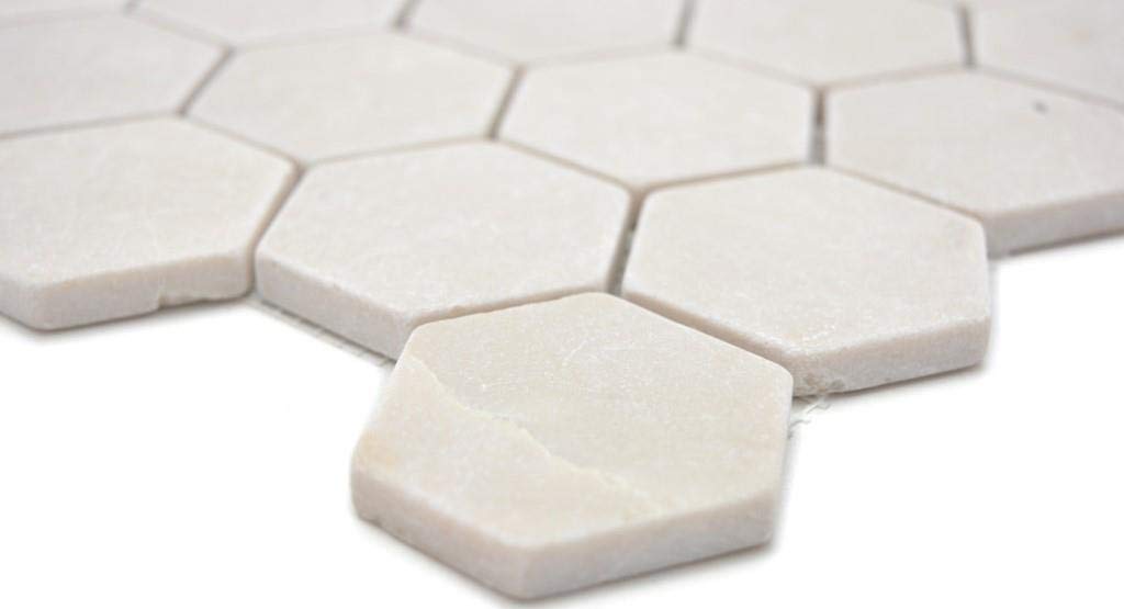 mosaico beige esagono Antico Botticino marmo