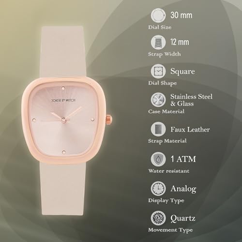 Image of Joker & Witch Verity 34mm Beige Dial 12mm Beige Faux Leather Watch for Women