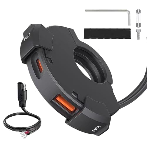 Cargador USB moto impermeable toma doble PD30W para teléfono GPS y tableta en manillar