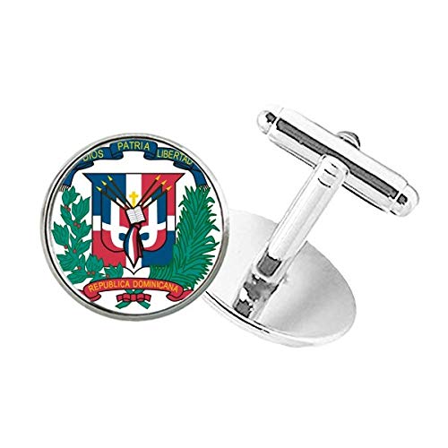 DIYthinker Donican Republic National Emblem Country Round Button Cuff Clip Stud Cufflinks