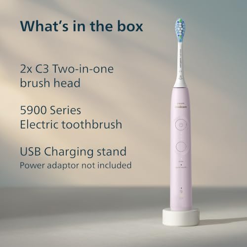 Image of Philips Sonicare 5900 Series Electric Toothbrush, Pressure Sensor, 6 Brushing Settings, SmarTimer, BrushPacer, 21-day Runtime, Gentle Professional-Clean Feel, for Sensitive Gums, Light Pink, HX7132 /02