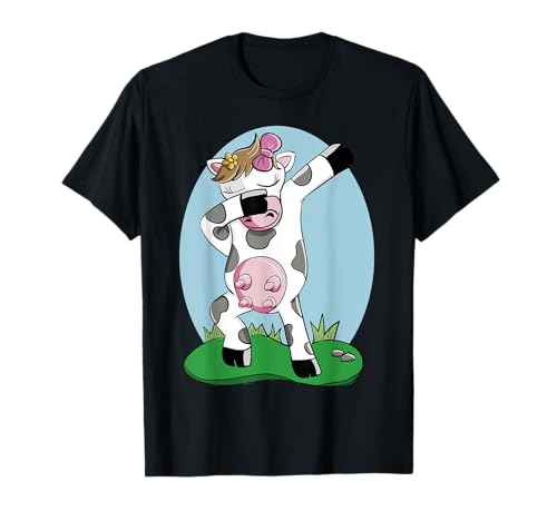 Cute Dabbing Cow Farm Animal Funny Dancing Calf Art T-Shirt