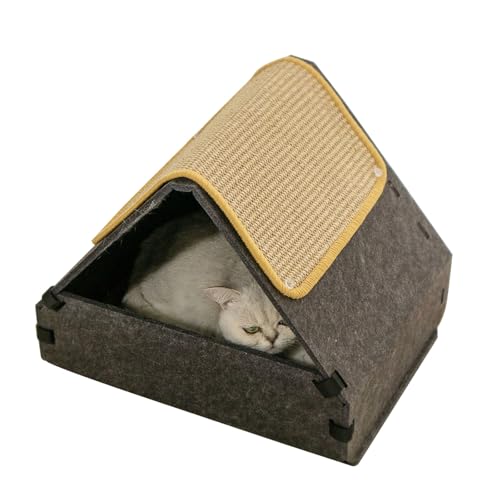 Réduction de l'anxiété du chat grâce à cette maison avec planche à gratter - 7