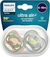 Philips Avent Ultra Air Soother, 6-18 Months, Deco Mixed 2-Pack, SCF085/40