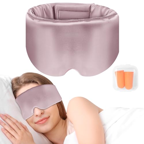 Antifaz para Dormir Seda, Sleep Mask Ajustable, Seda de Morera para Dormir con Banda Ajustable para Hombres y Mujeres, Antifaz para Dormir Suave Y CóModo, Máscara de Ojos Transpirable y Cómoda