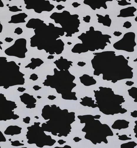 Premium Cow Print Cotton Fabric Precut – One Yard of Chic Versatile Material for Crafting and Home Decor
