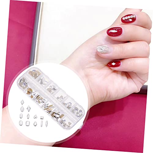 Beavorty 1 Caixa Broca De Unhas Decoração De Unhas Decoração De Natal Vidro Strass Ponta De Unhas De