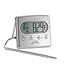 All clad specialty stainless steel kitchen gadgets oven probe thermometer with lcd kitchen tools kitchen hacks silver  urban country home decor