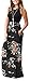 AUSELILY Women's Casual Loose Long Pockets Print Floral Pleated Dress Sleeveless Maxi Dresses for Women Rose Black M