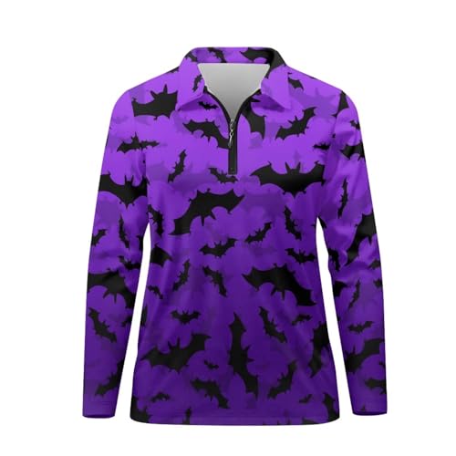 Women's Long Sleeve Golf Polo Shirts Quarter Zip Pullover Quick Dry Athletic Workout Tennis Top XS-2XL4