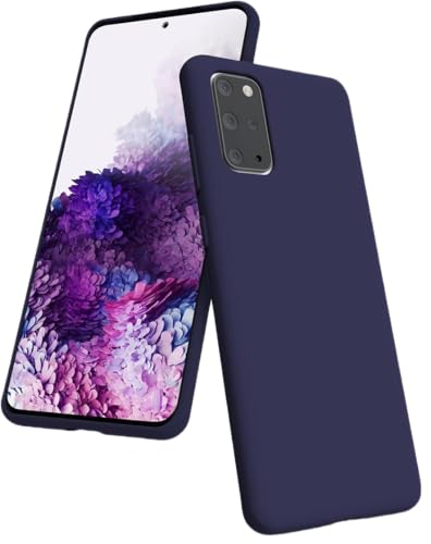 Image of MOBILOVE Back Cover Case for Samsung Galaxy S20 Plus | Pure Liquid Soft Matte Silicone Case with Logo and Comes with Camera and Screen Protection (Blue)