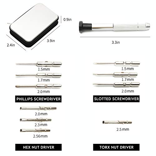 Precision Screwdriver Set, Eyeglass Repair Kit With 10-Style Screwdrivers/Nose Pads/4 In 1 Portable Screwdrivers/Ear Hook/Tweezer For Eyeglasses Sunglass Watch Calculator (With 70-Style Screws) #TOP4