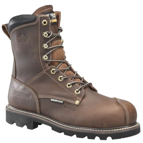 MATTERHORN Men’s Corvus 8” Waterproof Comp Toe Puncture Resisting Work Boot, Durable Leather, Slip-Resistant Sole, EH Rated