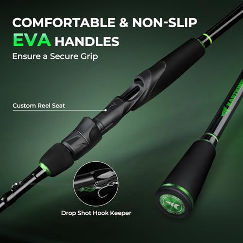KastKing Zephyr Dual-tip Spinning Combo, 2000 Reel, 6'0" L&ML Rod, Black - image 8