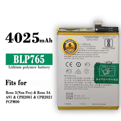 Image of Original BLP765 Battery for Oppo Reno 3 / A91 / F15 CHP2001 / CPH2021 PCPM00 Battery with 6 Month Warranty**** (N00212)