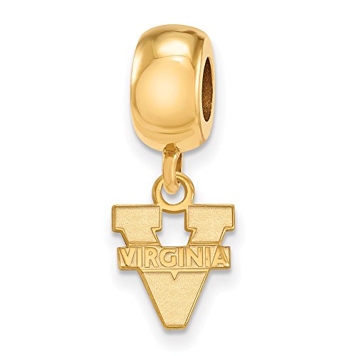 Virginia Bead Charm Extra Small (3/8 Inch) Dangle (Gold Plated)