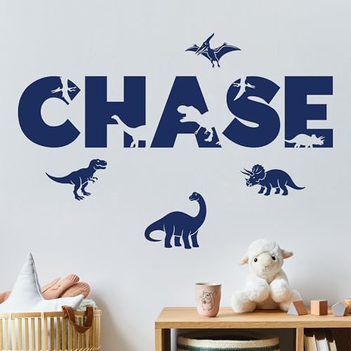 Vinilo decorativo de pared con nombre dinosaurio