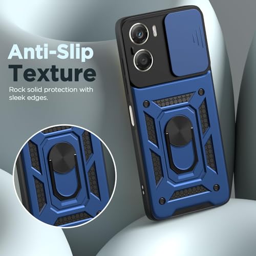 Image of Luxe Back Cover Compatible for Motorola G06 Power | D10 Tough Armor Case | Sliding Camera Shield | 360 Protection | Kickstand Ring Holder | Military-Grade Bumper Case - Blue