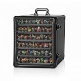 Valigetta in Alluminio per Miniature – Già Montata Senza Montaggio, 5 Vassoi Metallici Magnetici, 2 Serrature con Chiave e Ante in Acrilico, per Warhammer 40K, D&D e Action Figure (Misura M)