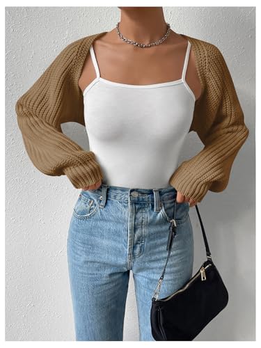 Image of Verdusa Women's Y2k Cropped Cardigan Sweaters Lightweight Knit Open Front Bolero Shrugs Spring Fall Outfits