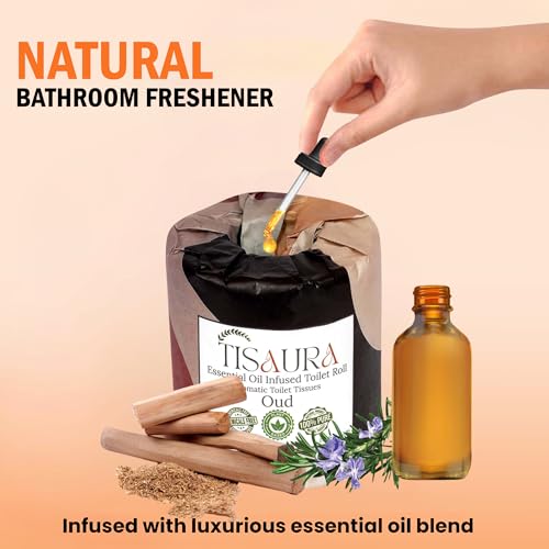 Image of Bathroom Freshener Toilet Tissue Paper Rolls With Pure Plant Based Essential Oils - Two in One Combo (Oud,Rosewood,Lavender,Citrus) 2 Ply, 250 Pulls (Pack of 4), 1000 Pulls Total