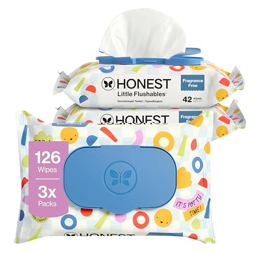 Image of The Honest Company Toddler Hypoallergenic Flushable Wipes, 126 Count