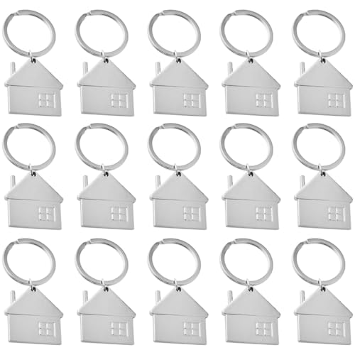 GAROZATION Llavero Colgante de Casa de Metal 15 Piezas, Llavero Decorativo para Inauguración, Obsequio Práctico para Bolso y Decoración, Accesorios Multifuncionales para Nuevos Propietarios