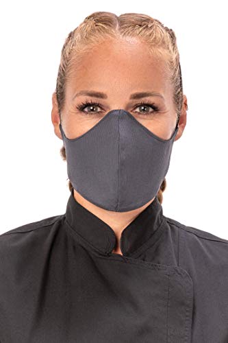 Chef Works SKILD Series FC1 Face Mask (6 Pack), Charcoal, One Size