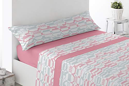 ENERGY COLORS Juego SABANAS Polar para OTOÑO-Invierno (150 g) 3 Piezas, TÉRMICO Calidad PIRINEO, Tacto Suave (NAGAY Rosa, 135_x_200_cm