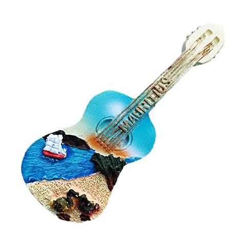 3D Blue Guitar Fridge Magnet Mauritius Souvenir Cover