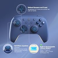 8Bitdo Ultimate 2C Bluetooth Controller Für Switch 2, Switch/OLED/Lite, Hall Effekt Joystick, Nichtlineare Digitale Trigger, Belegbare L4/R4 Stoßfänger, 6 Achsen Bewegung, Rumpelvibration, Dunkelblau – Ansicht 2
