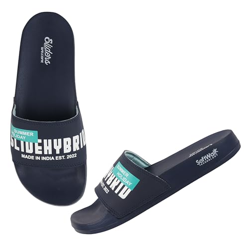 Image of WELCOME Soft Men's Slippers /Sliders with Cushion FootBed for Adult | Comfortable & Light Weight | Stylish & Anti-Skid | Waterproof & Regular Flip Flops for Gents /Boys