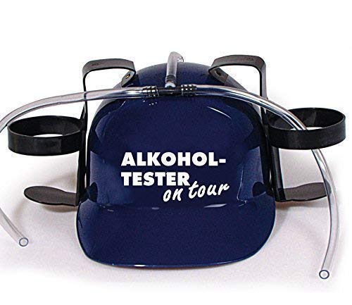HSK Trinkhelm Spaßhelm mit Print - Alkoholtester on Tour - 51630 Farbe blau